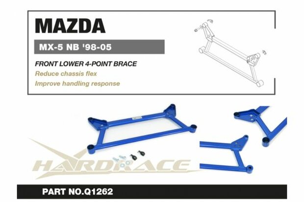 Renfort avant inf&eacute;rieur &agrave; 4 points Mazda MX-5 MIATA Hardrace