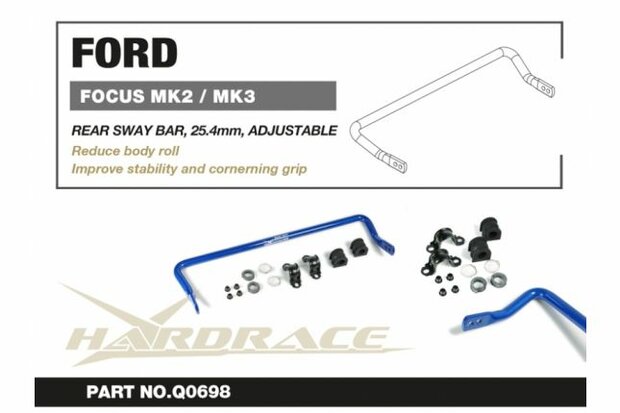 Barre stabilisatrice Arri&egrave;re Ford, Mazda, Volvo Hardrace