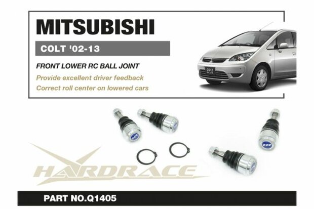 Rotule r&eacute;glable inf&eacute;rieure avant Mitsubishi Colt, Colt plus Hardrace