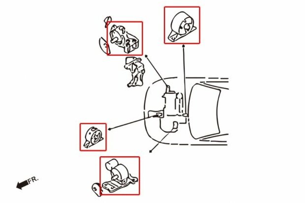 reinforced engine mounts MITSUBISHI LANCER&#039;97-00 1.6 Hardrace