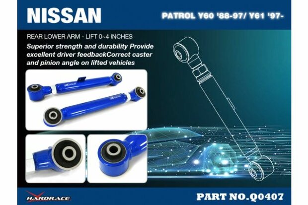 Bras de suspension sup&eacute;rieur Arri&egrave;re Nissan Patrol Hardrace