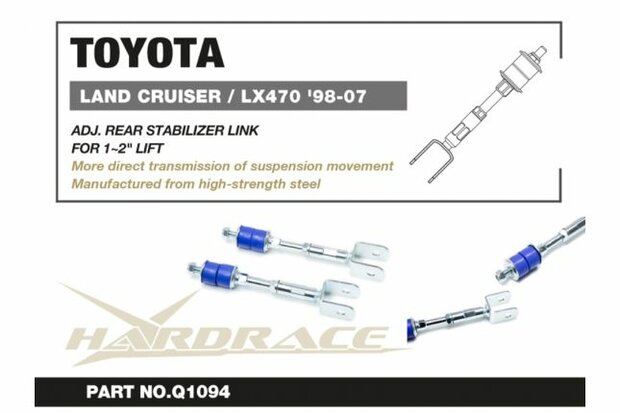 Barre stabilisatrice arri&egrave;re r&eacute;glable Toyota Land Cruiser, Lexus LX Hardrace