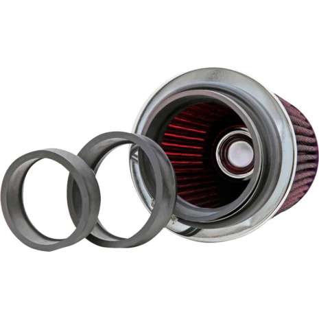 Air filter - &Oslash;3.0/3.5/4.0&#039;&#039;&#039; - red/chrome K&amp;N