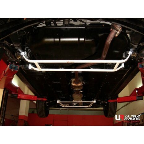 Achter H-Brace 4 Points Wit Staal Mitsubishi Lancer Ultra Racing