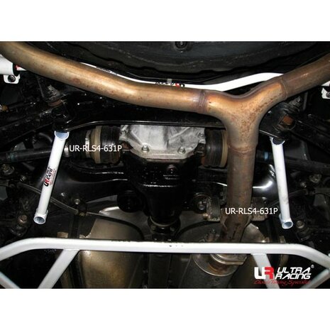 Rear Side Bars 2 Points White Steel Lexus Toyota Ultra Racing