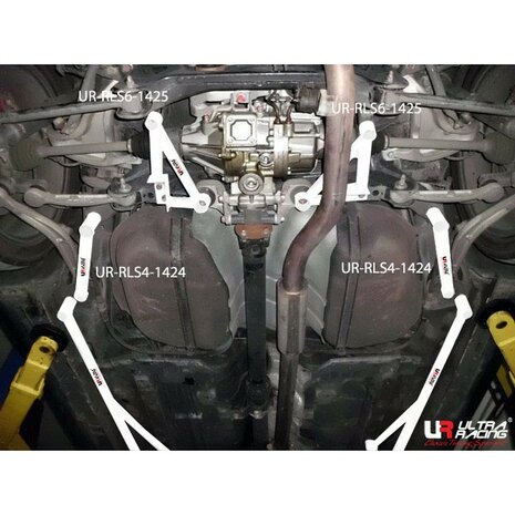 Achter Side Bars 2 Points Wit Staal Mitsubishi Lancer Evolution Ultra Racing