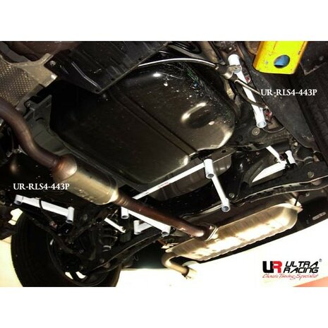 Rear Side Bars 2 Points White Steel Mitsubishi Lancer Ultra Racing