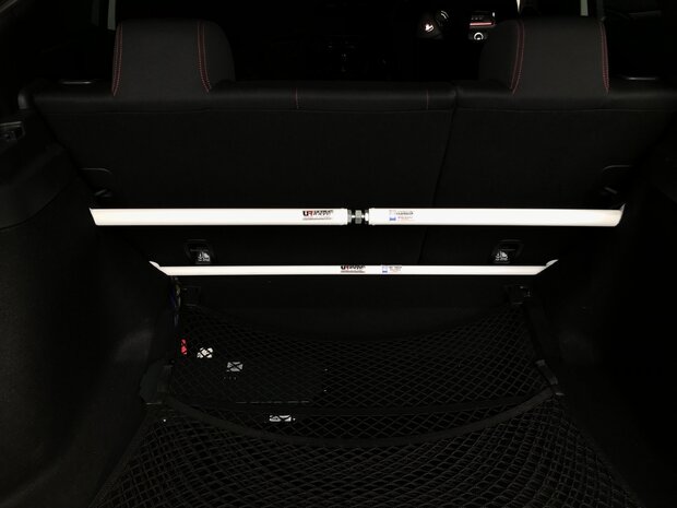 Rear Strut Brace 2 Points White Steel Honda Civic Ultra Racing