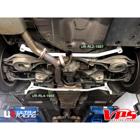 Rear Strut Brace 2 Points White Steel Infiniti Nissan Ultra Racing