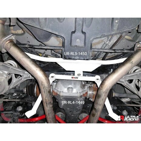 Rear Strut Brace 3 Points White Steel Infiniti Nissan Ultra Racing