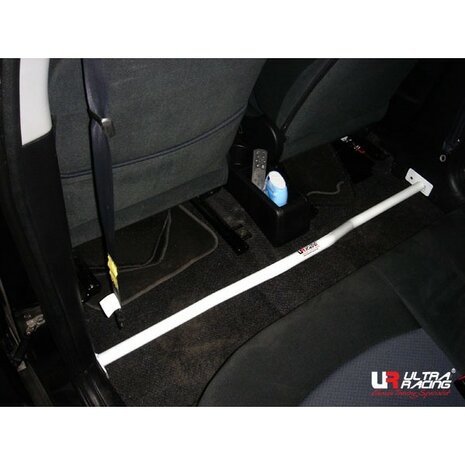 Centrale Vloer Stang 2 Points Wit Staal Mitsubishi Colt Ultra Racing