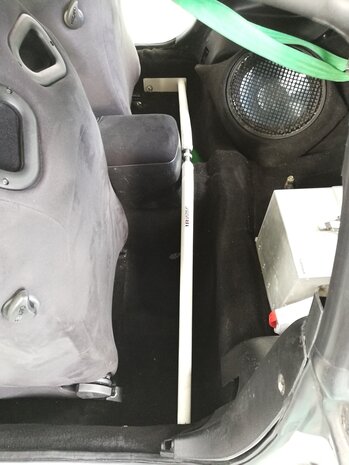 Central Floor Bar 2 Points White Steel Toyota Supra Ultra Racing