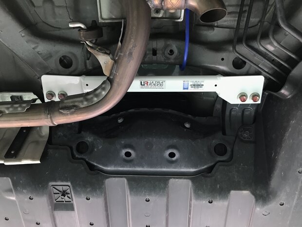 Lower Center Bracket 2 Points White Steel Honda Fit HR V Jazz Ultra Racing