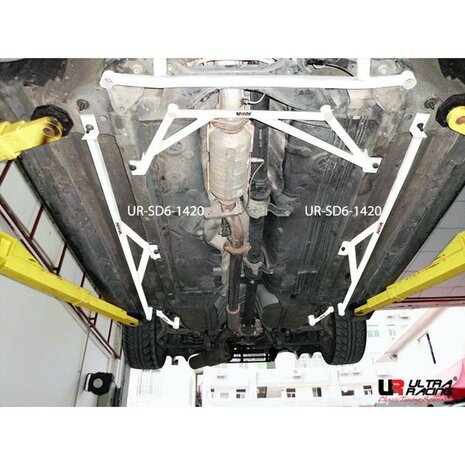 Side Bars 3 Points White Steel Mitsubishi Lancer Evolution Ultra Racing