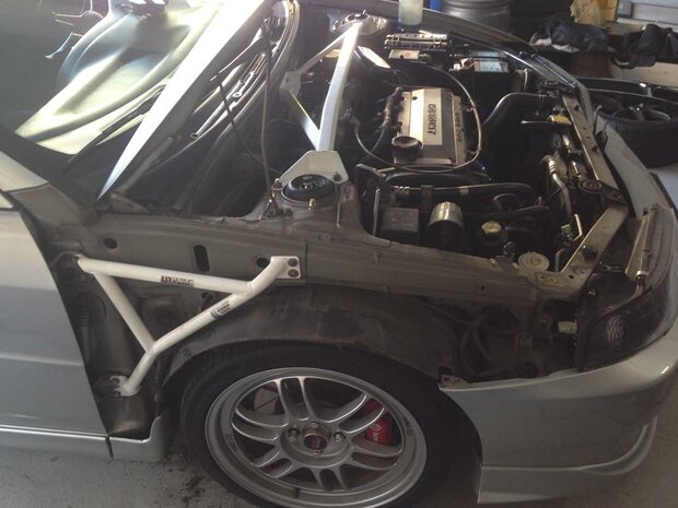 Vleugel Beugel 3 Points Wit Staal Mitsubishi Lancer Evolution Ultra Racing