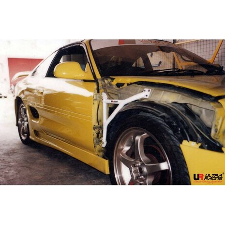 Wing Bracket 3 Points White Steel Toyota MR2 Ultra Racing