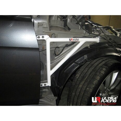Wing Bracket White Steel Mitsubishi Lancer Ultra Racing