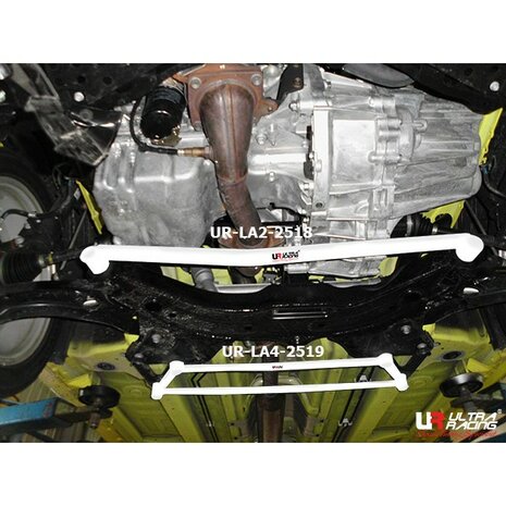 Front Lower Strut Brace 2 Points White Steel Suzuki Swift Ultra Racing