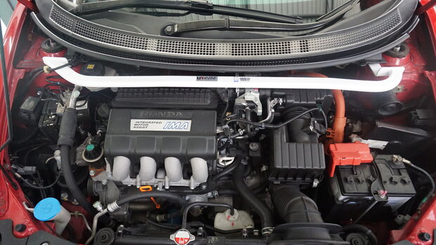 Vorne Domstrebe 2 Punkte Wei&szlig; Stahl Honda CR-Z Ultra Racing