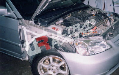 Wing Bracket 3 Points White Steel Honda Civic Ultra Racing