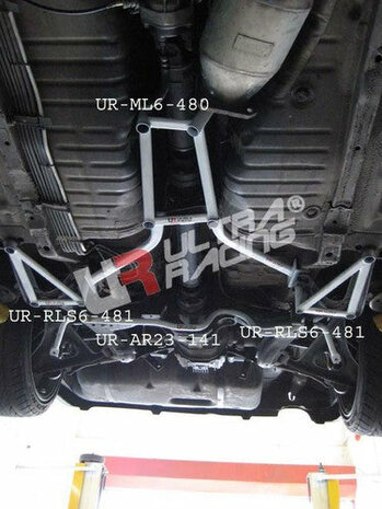 Lower Center Bracket 4 Points White Steel Nissan Skyline Ultra Racing
