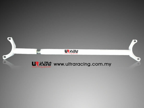 Rear Strut Brace 2 Points White Steel Mazda RX-8 Ultra Racing