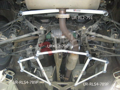 Rear Lower Strut Brace 2 Points White Steel Mazda MX-5 Ultra Racing
