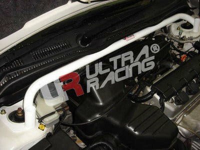 Front Strut Brace White Steel Honda Civic Ultra Racing