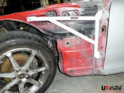 Wing Bracket 2 Points White Steel Mazda RX-7 Ultra Racing