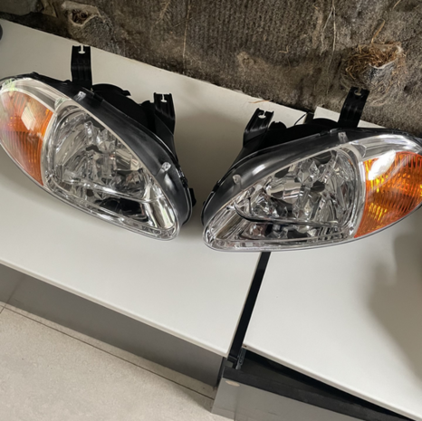 Headlights one piece chrome JDM Spring Honda Del Sol