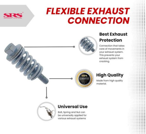 Exhaust bolt, spring and nut flexible connection SRS