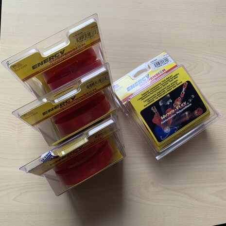 Veerschotelrubbers achterzijde - rood Energy Suspenion Honda