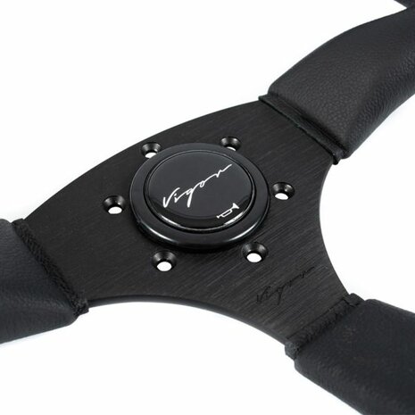 Spa-Lenkrad 350/50 mm Leder mit schwarzen N&auml;hten Vigor