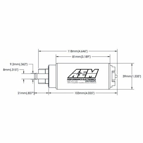 Kraftstoffpumpe E85 (320lph) AEM Electronics Honda