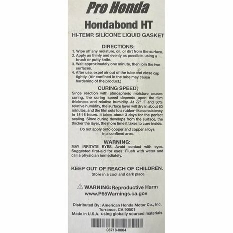 Joint liquide en silicone haute temp&eacute;rature Hondabond HT