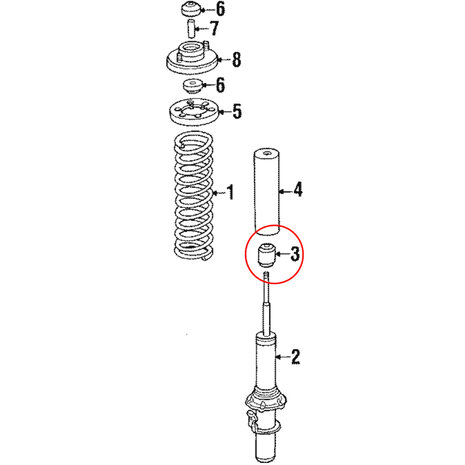 Anschlaggummi des hinteren Sto&szlig;d&auml;mpfers Genuine Honda Civic