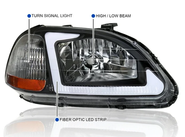 LED-Scheinwerfer &ndash; Schwarz/Bernstein FullRacing Honda Civic