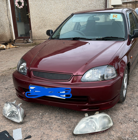 Koplampen JDM stijl (handbedienbaar) FullRacing Honda Civic