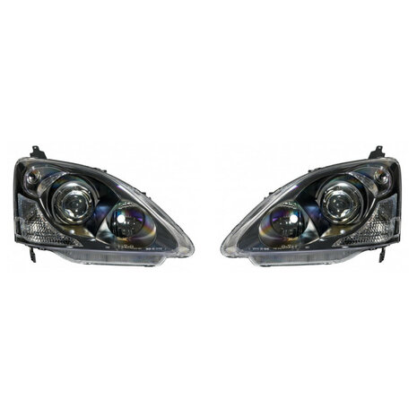 Phares de projecteur Black housing TYC Honda Civic