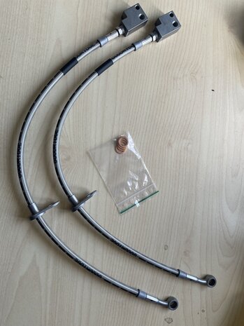 Front brake hoses stainless steel braided (T&Uuml;V) - Silver Goodridge Honda