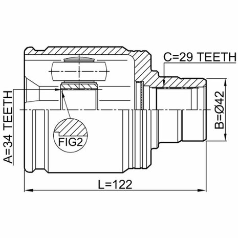 CV joint gearbox side right Febest Honda