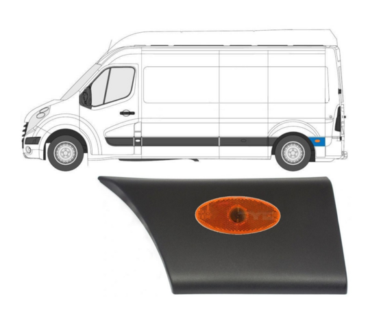 Linker Achtervleugel zijbekleding met lamp Nissan Interstar Opel Movano Renault Master
