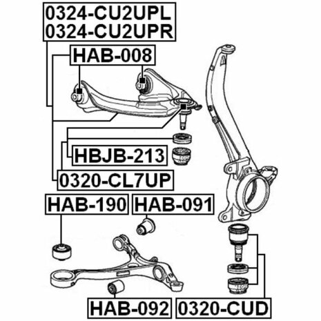Ball joint front bottom Febest Honda