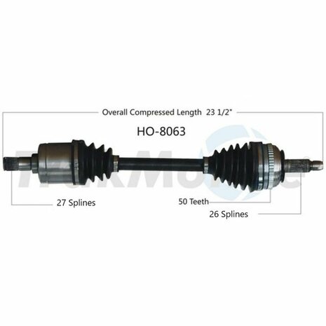 Arbre de transmission droit TrakMotive Honda Civic Del Sol Integra B-series