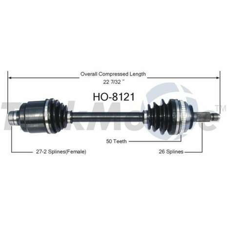 Drive shaft left TrakMotive Honda Civic Del Sol Integra B-series