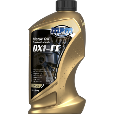 Huile moteur 5W20 Premium Synth&eacute;tique &eacute;conomie de carburant - 1 Litre MPM Oil
